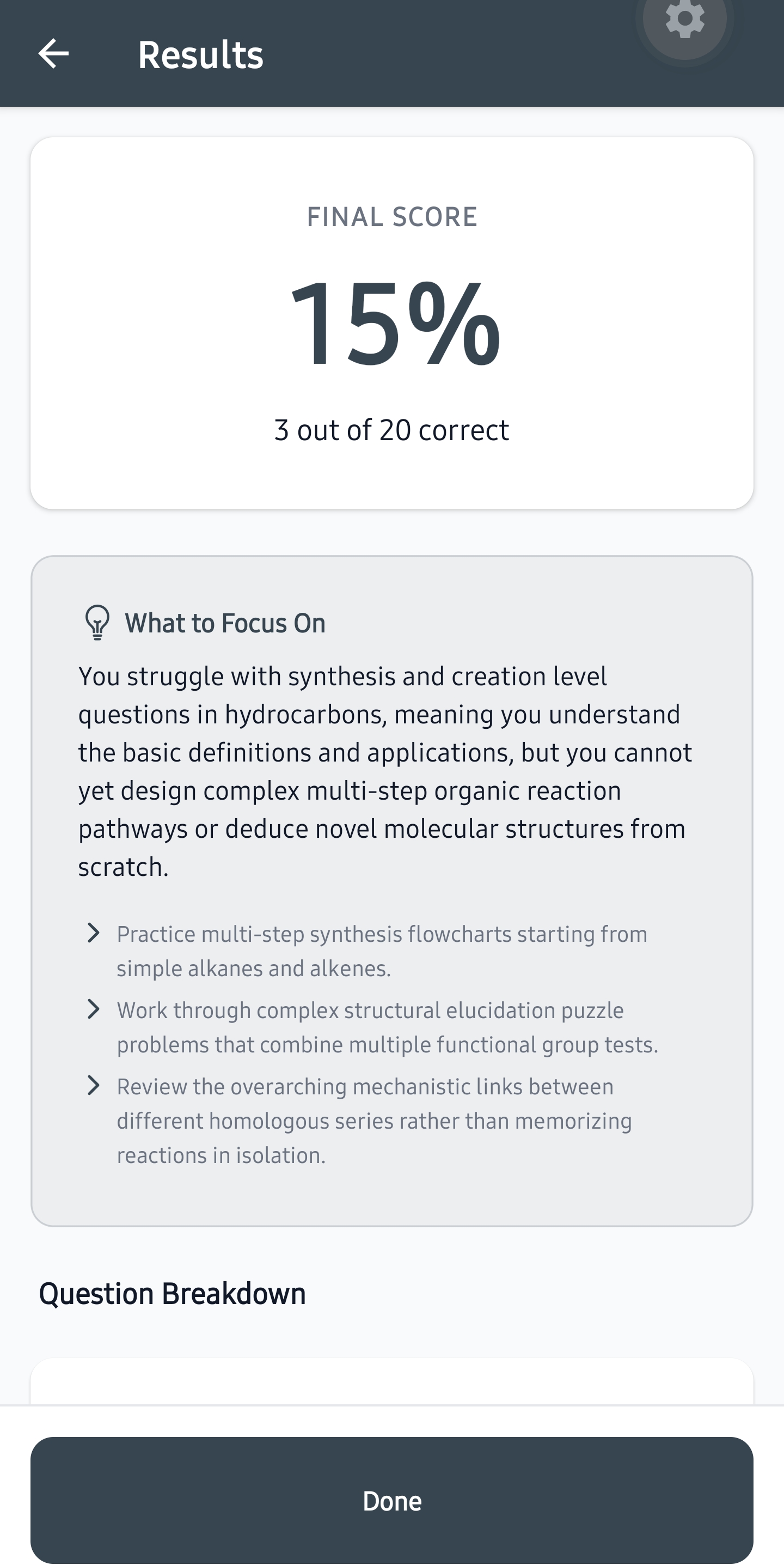 exam results with an ai diagnosis of mistake patterns