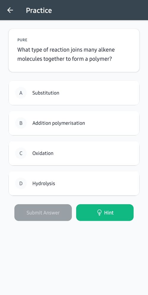 A chemistry question with options